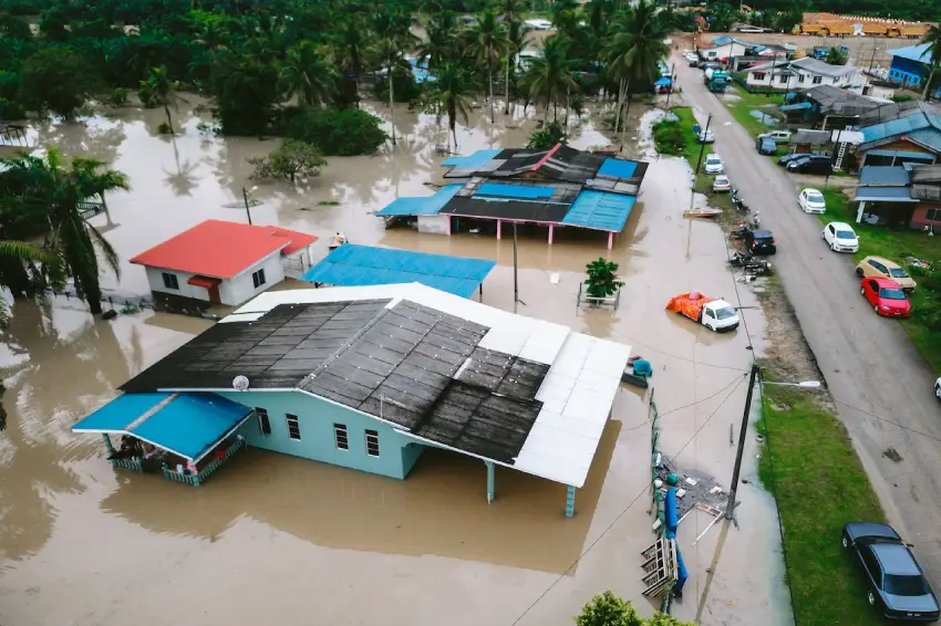 aerial-view-of-flooded-house